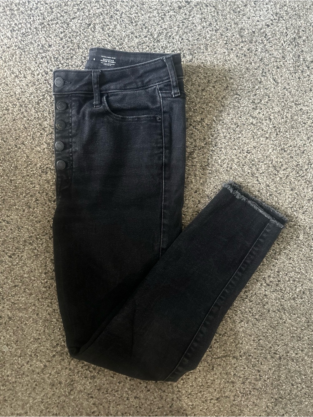 Old Navy Black High-Rise Skinny Jeans with Button-Fly